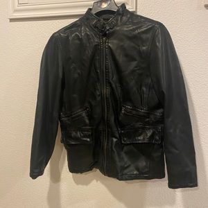 Mens Leather Jacket size L Black